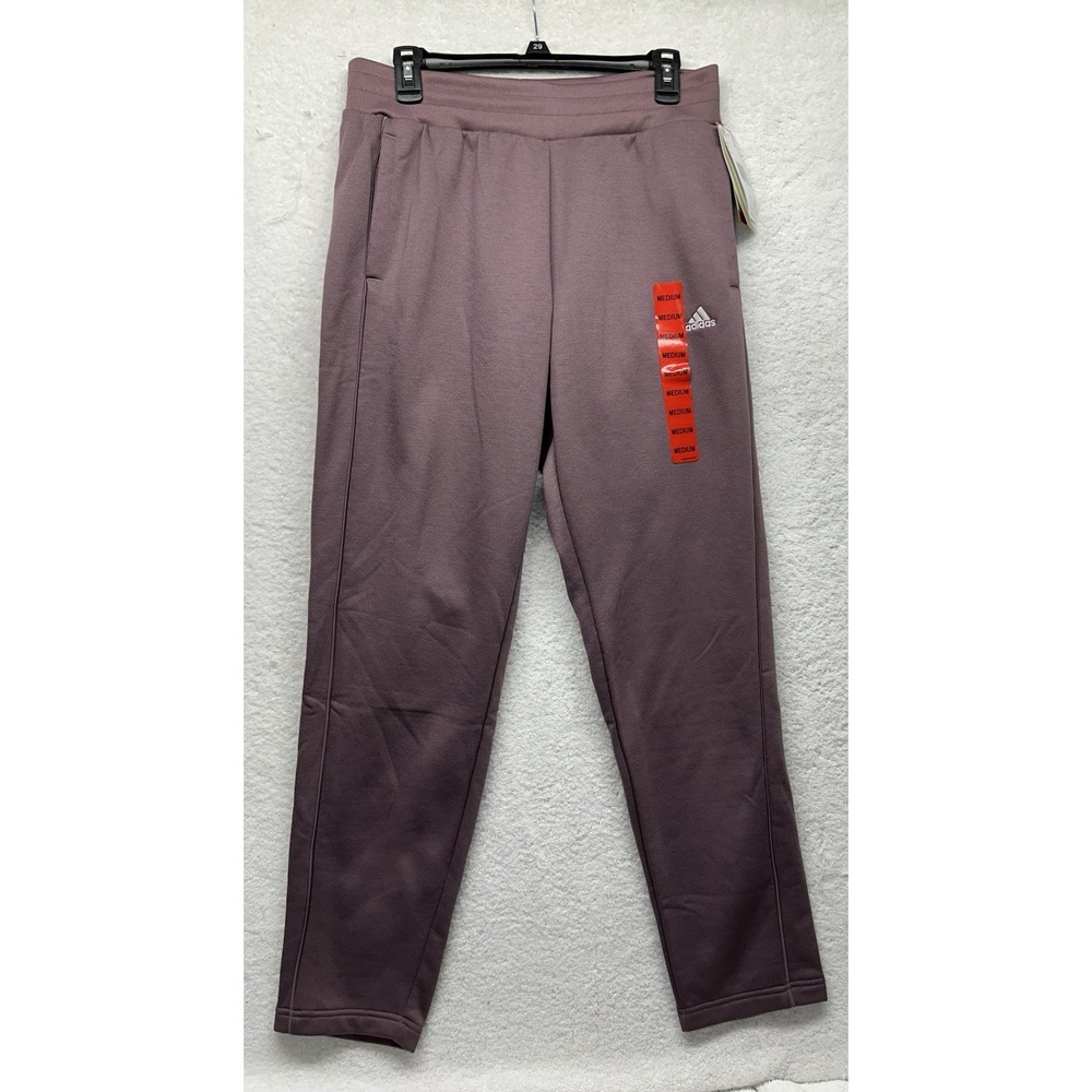 Adidas Womens Size M Purple Relaxed Fit Tapered Fleece Pants New (U9)